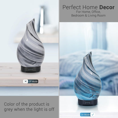 Oil Diffuser & Essential Oils Set | Ultrasonic Aromatherapy Diffuser with 6 Oils, 4 Timer & 7 LED Lights