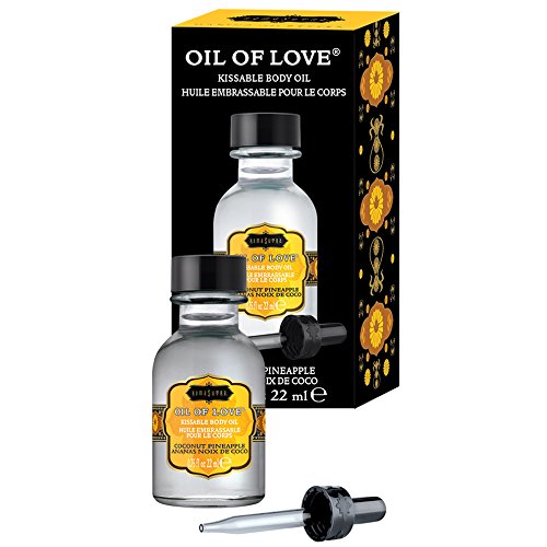 Kama Sutra Oil of Love Coconut Pineapple – Kissable Warming Foreplay Oil (0.75 fl oz)