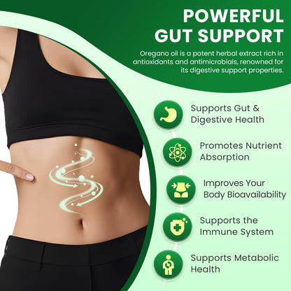 Oil of Oregano with Black Seed Oil Capsules Organic - Immune, Gut & Respiratory Support | 150 Ct