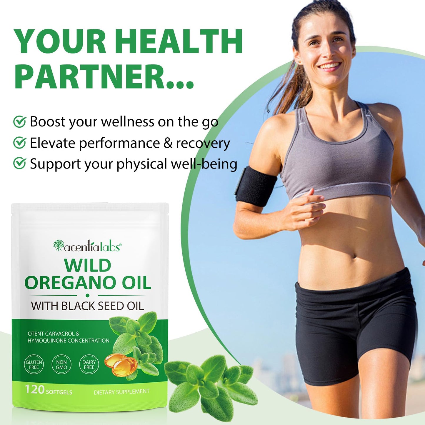 Oregano Oil Softgels Organic with Black Seed Oil 200mg – 120 Count | Non-GMO, Dairy Free, Gluten Free