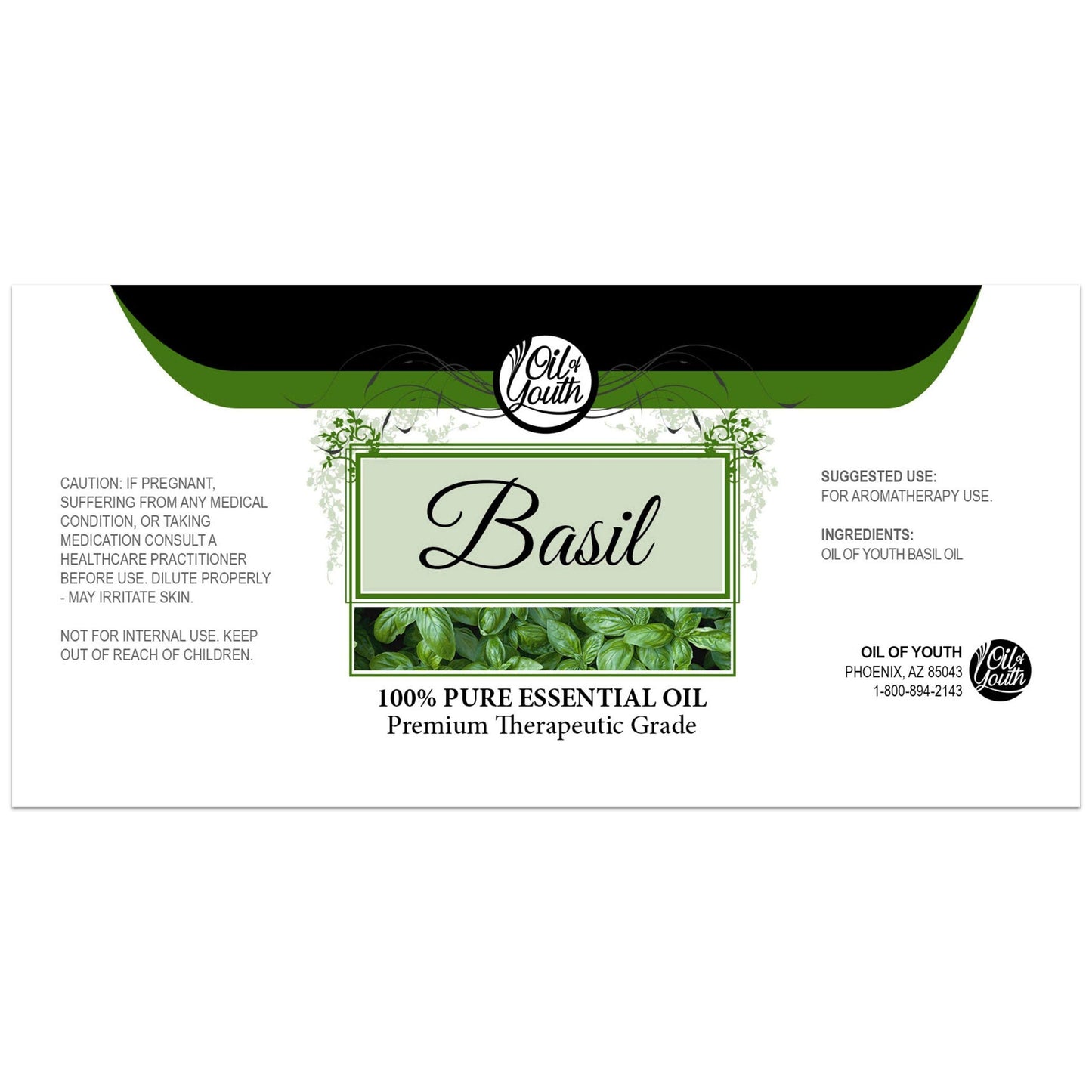 Oil of Youth Basil Essential Oil – Therapeutic Grade, 4 oz (Dropper)
