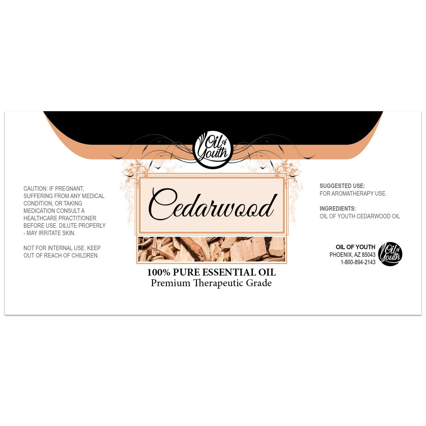 Oil of Youth Cedarwood Essential Oil - 16oz Bulk for Aromatherapy
