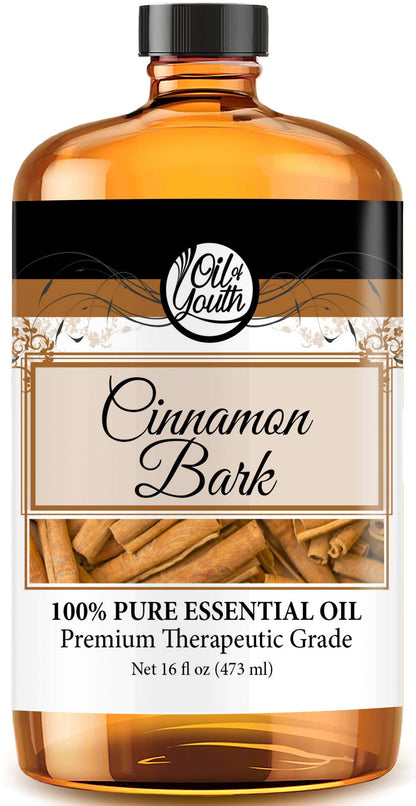 Oil of Youth Cinnamon Bark Essential Oil 16oz – Premium Cinnamon Oil for Diffusers & Aromatherapy
