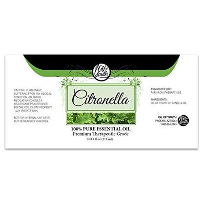 Oil of Youth Citronella Essential Oil 4 oz – Therapeutic Grade