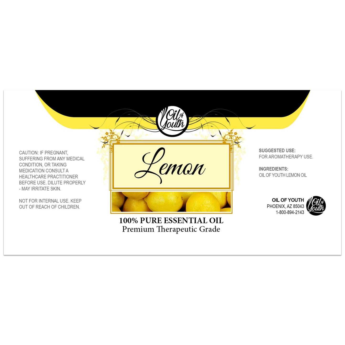 Oil of Youth - Lemon Essential Oil (16oz Bulk) Pure Therapeutic Grade Essential Oil for Aromatherapy, Diffuser, Skin Therapy, Calming