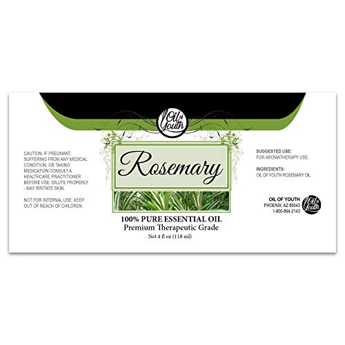 Oil of Youth Rosemary Essential Oil 4oz – Pure Therapeutic Grade, Aromatherapy, Skin & Hair Care