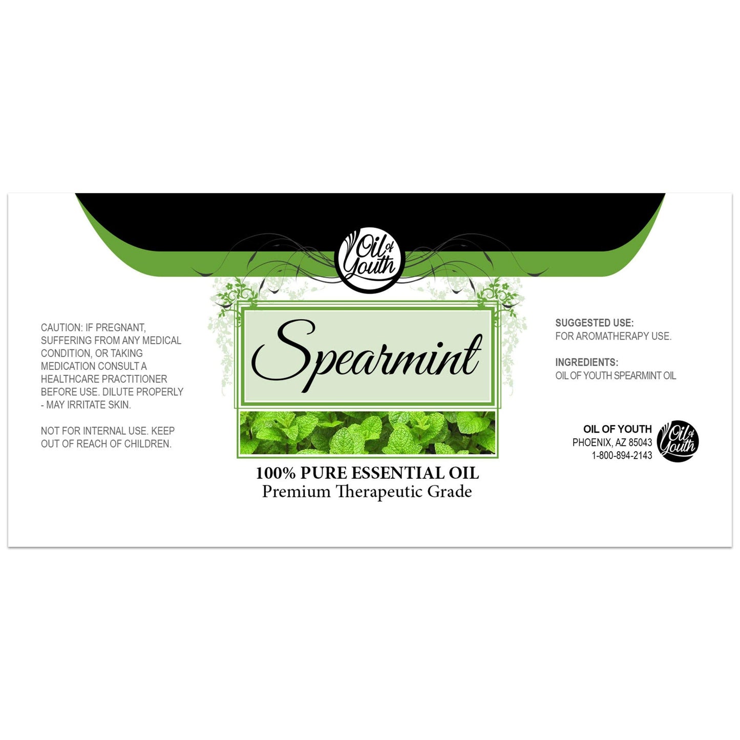 Oil of Youth Spearmint Essential Oil 8oz - Pure Spearmint for Diffusers
