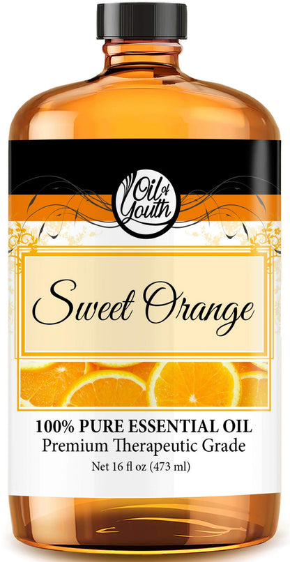 Oil of Youth Sweet Orange Essential Oil 16oz – Bulk Calming Aromatherapy
