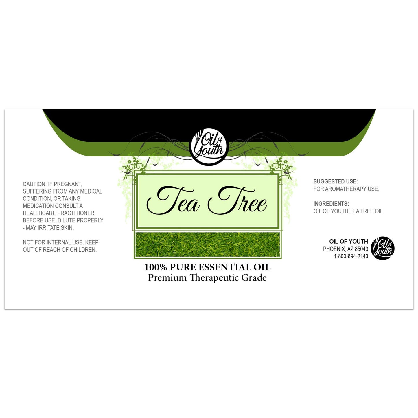 Oil of Youth Tea Tree Essential Oil – 4 oz Therapeutic Grade with Dropper