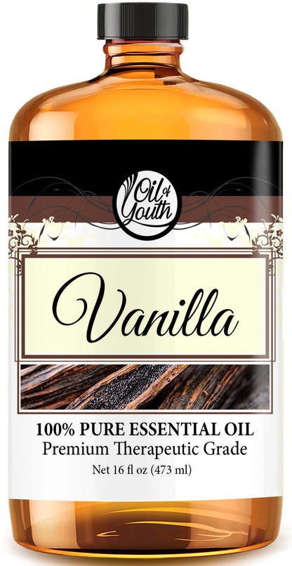 Oil of Youth Vanilla Essential Oil 16oz – Pure Therapeutic Grade for Diffusers & Skin