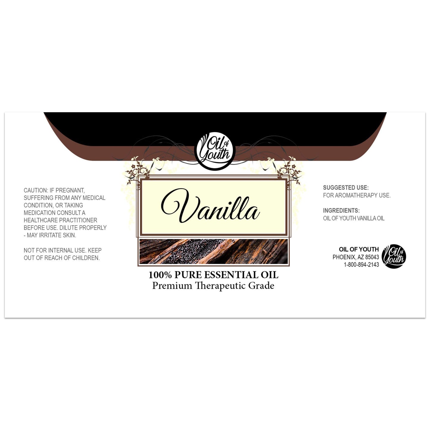 Oil of Youth Vanilla Essential Oil 16oz – Pure Therapeutic Grade for Diffusers & Skin