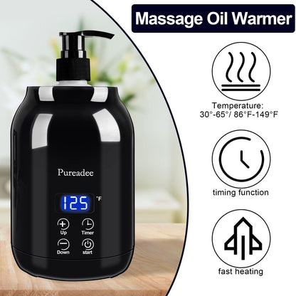 Massage Oil Warmer for Therapy, Spa, Salon, Barbershops & Home – Two Bottle Dispenser