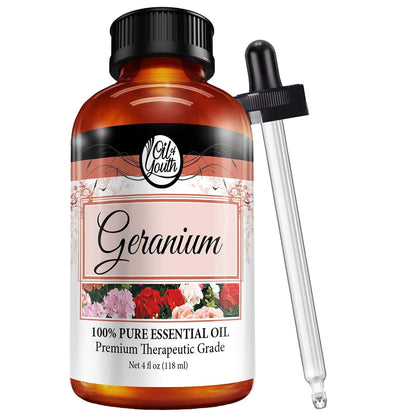 Oil of Youth Geranium Oil 4oz – Pure Geranium Essential Oil for Aromatherapy