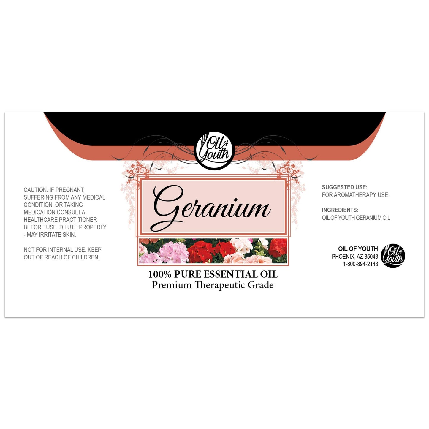 Oil of Youth Geranium Oil 4oz – Pure Geranium Essential Oil for Aromatherapy