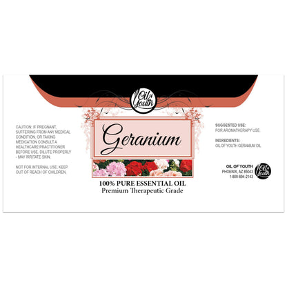 Oil of Youth Geranium Oil 4oz – Pure Geranium Essential Oil for Aromatherapy