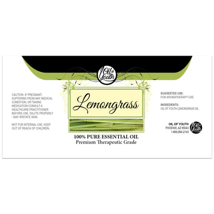 Oil of Youth Lemongrass Essential Oil - 4 oz (Therapeutic Grade) with Dropper