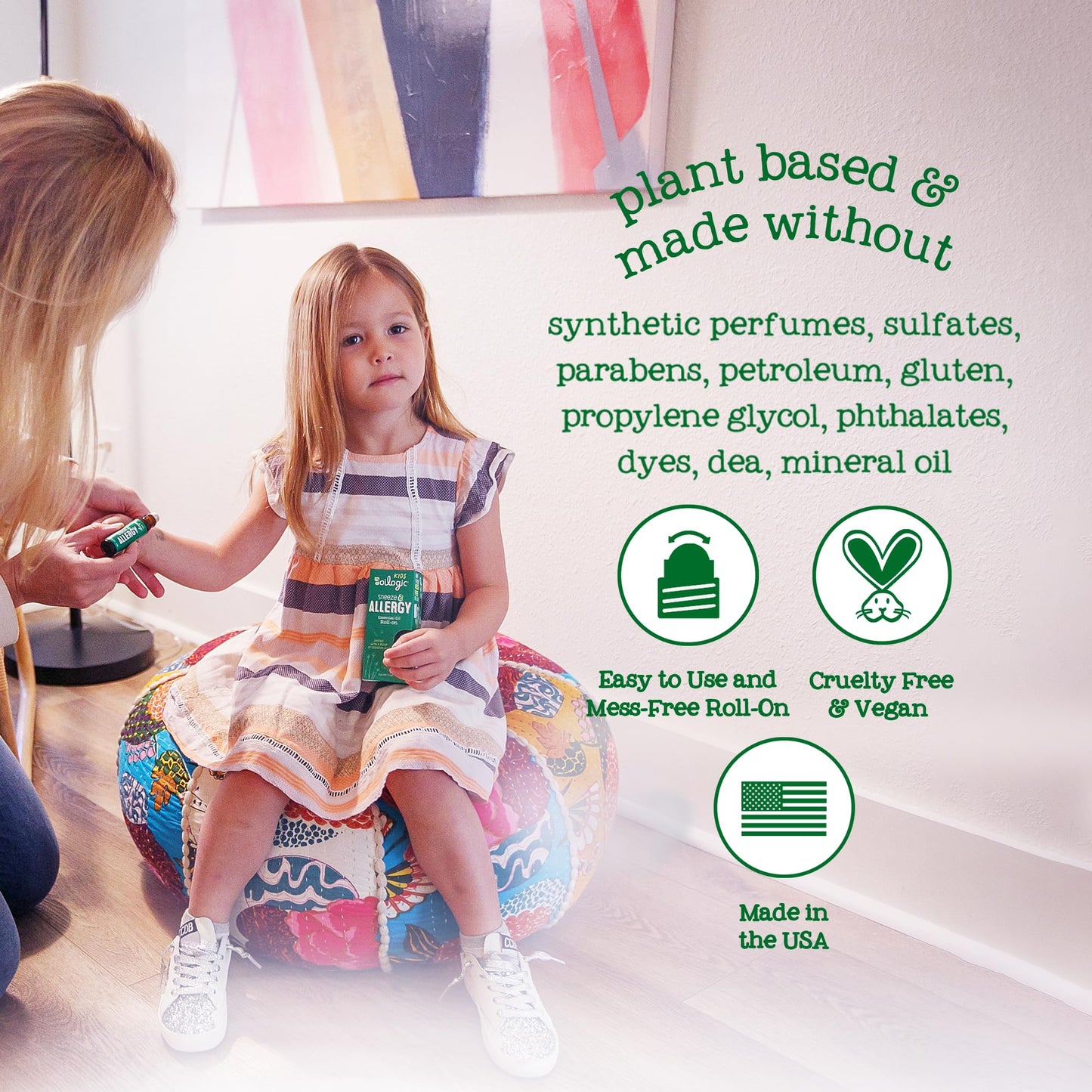 Oilogic Kids Sneeze & Allergy Roll-On – Gentle Pediatric Essential Oils 0.3 oz