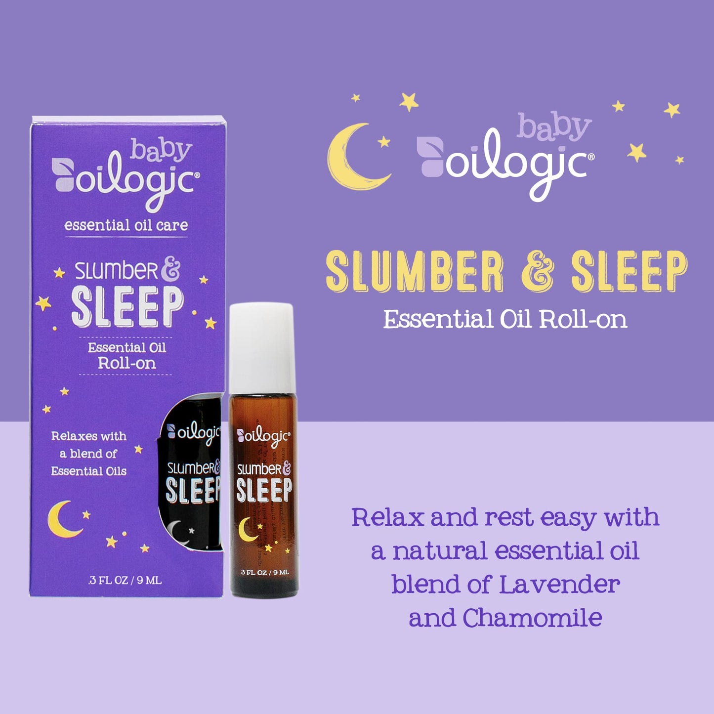 Oilogic Slumber & Sleep Roll-On for Babies & Toddlers – Gentle Aromatherapy, Mess-Free, Pediatrician-Tested Safe for Baby 0.3 Fl Oz