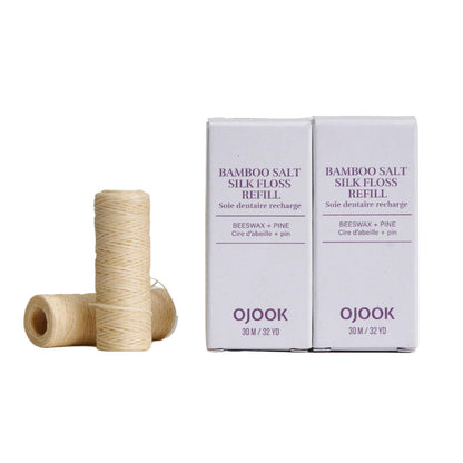 OJOOK Bamboo Salt Silk Floss Refill – 2 Spools, Pine Flavor