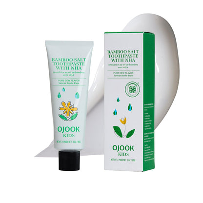 OJOOK Kids Fluoride-Free Bamboo Salt Toothpaste with nHA - 3oz | Pure Dew