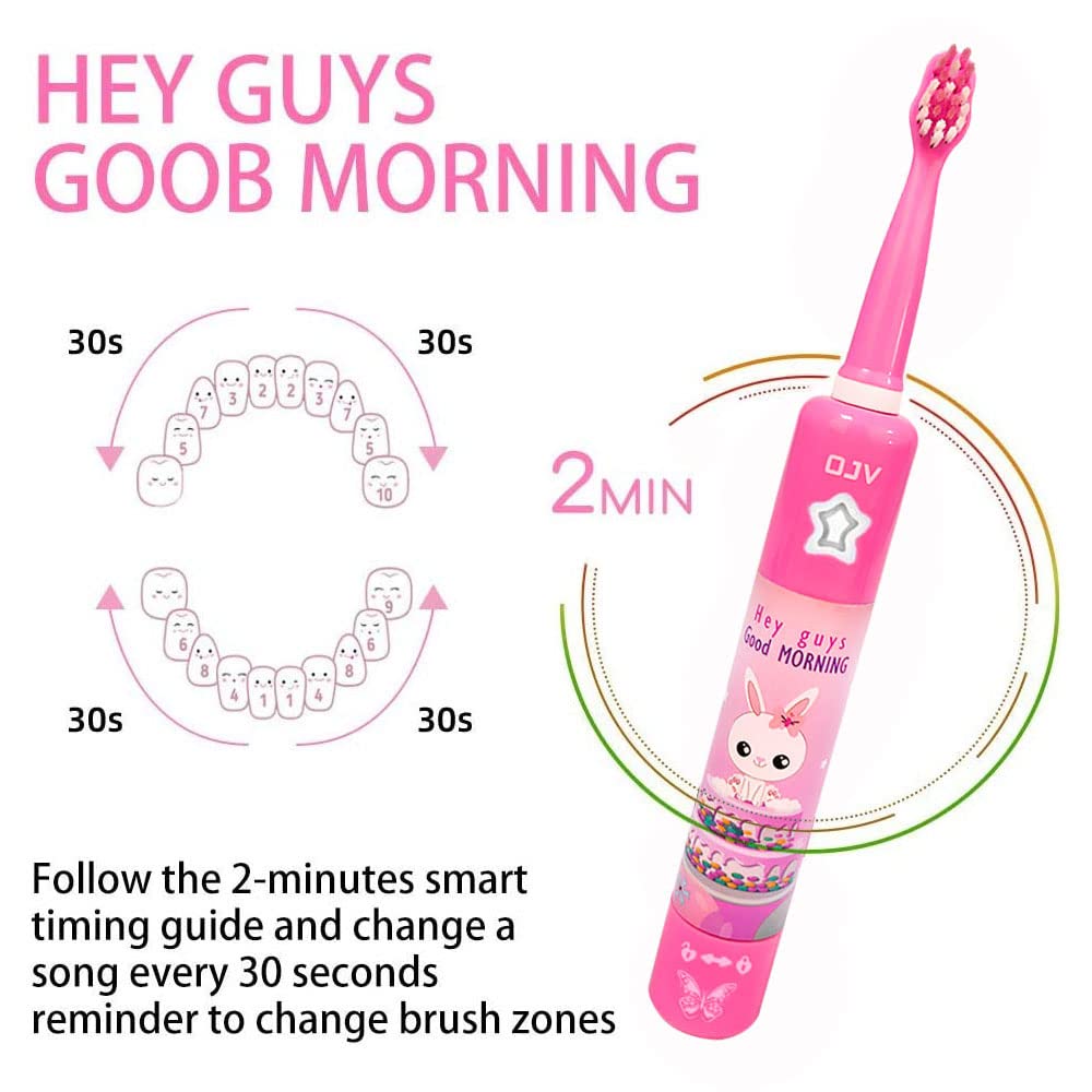 OJV 8620 Musical Kids Toothbrush – 3 Modes, 2-Min Timer, Pink