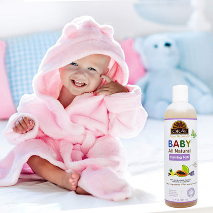 Okay Baby Calming Bath with Papaya Extract – 12 oz / 355 ml | Gentle, Soothing Baby Wash