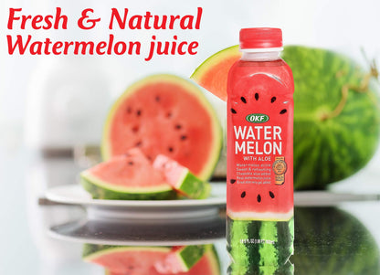 OKF Watermelon Aloe Vera Drink – Real Juice & Gel, 16.9 oz (6 Pack)