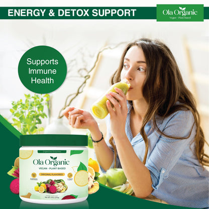 Ola Organic Greens Superfood Powder – 11 Cruciferous Vegetables, Immune Support, 270g Jar