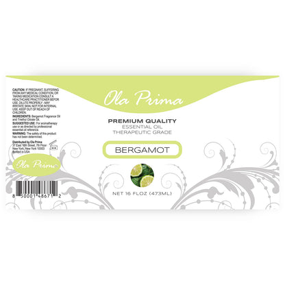 Ola Prima Oils Bergamot Essential Oil 16oz | Therapeutic Grade
