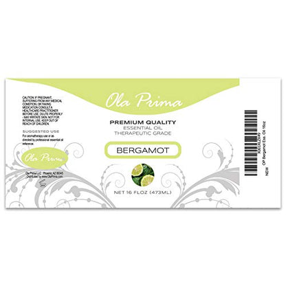Ola Prima Oils Bergamot Essential Oil 16oz | Therapeutic Grade