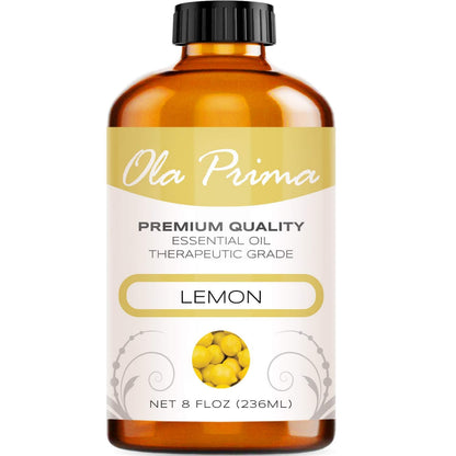 Ola Prima Pure Lemon Essential Oil 8oz – Aromatherapy, Diffuser, Candle & Soap Making