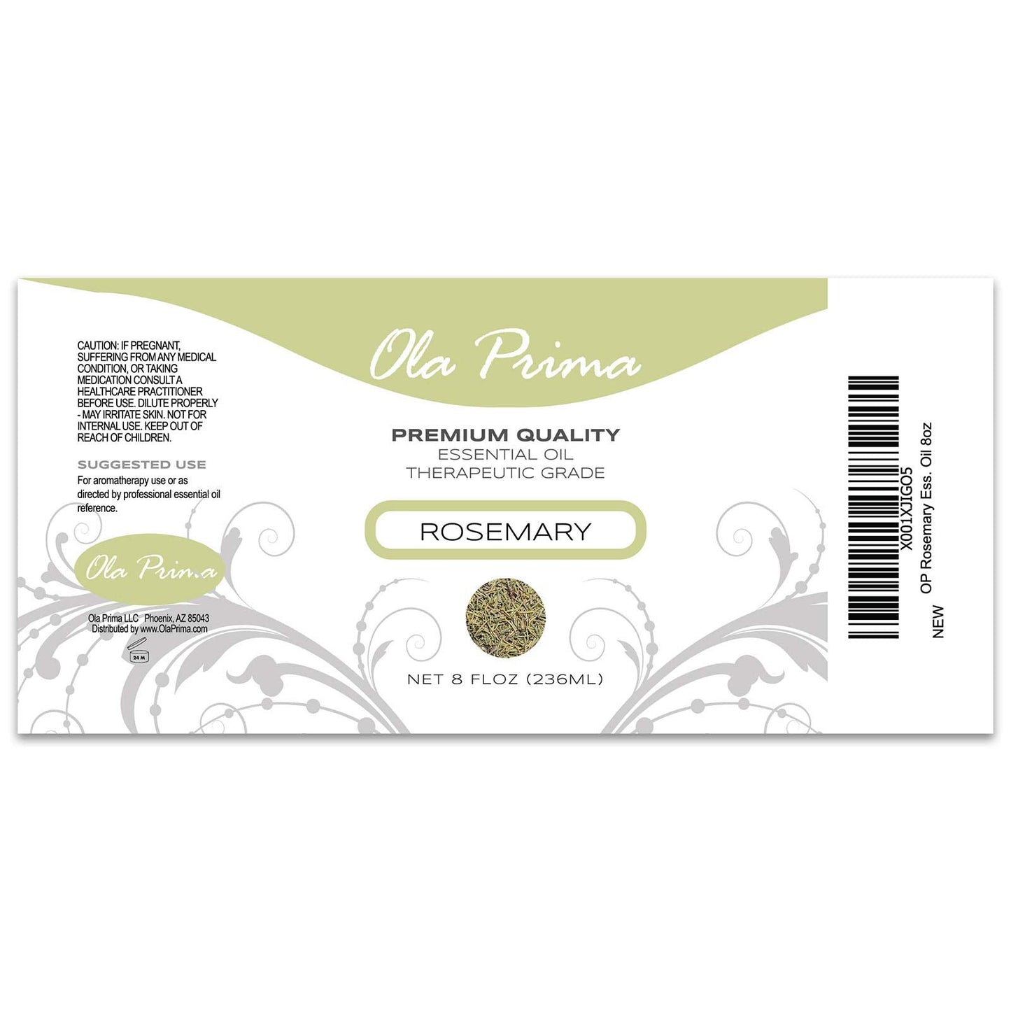 Ola Prima Rosemary Essential Oil – Pure 8 oz Rosemary Oil (Therapeutic Grade)