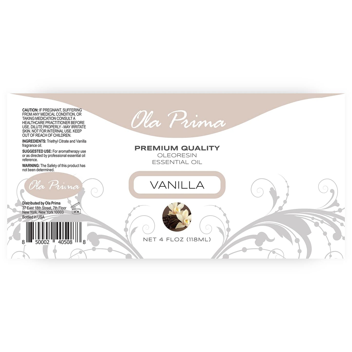 Ola Prima Oils Vanilla Essential Oil 4 oz – Diffuser, DIY & Skin