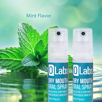 Olabs Dry Mouth Spray – Sugar Free, Alcohol Free Mint with Xylitol, 2 Pack Travel Size
