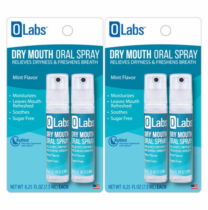 Olabs Dry Mouth Spray – Sugar Free, Alcohol Free Mint with Xylitol, 2 Pack Travel Size