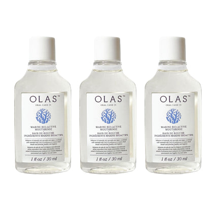 Olas Alcohol Free Mouthwash & Rinse – Marine Bio-Active, Fluoride Free (3 x 1 fl oz)