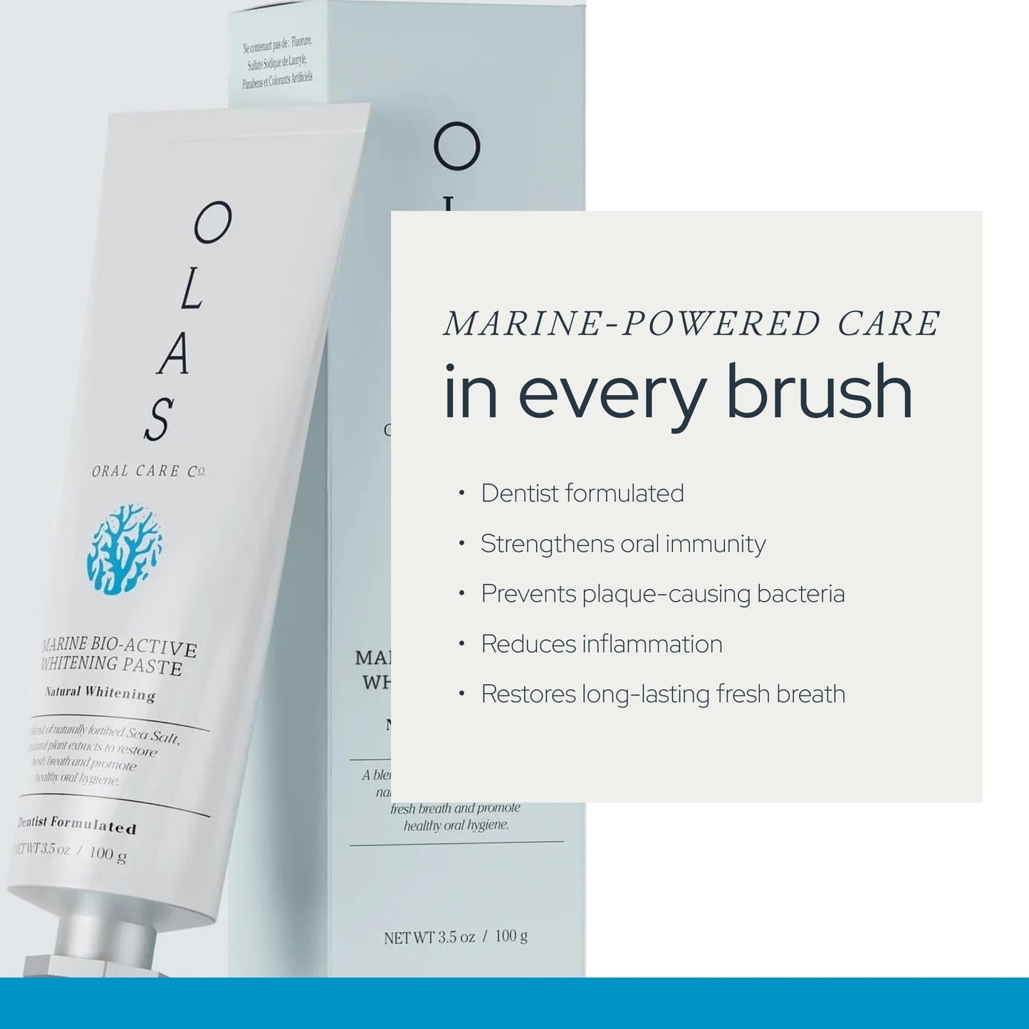 OLAS Marine Bio-Active Toothpaste – Whitening, SLS Free & Fluoride Free (3.5oz)