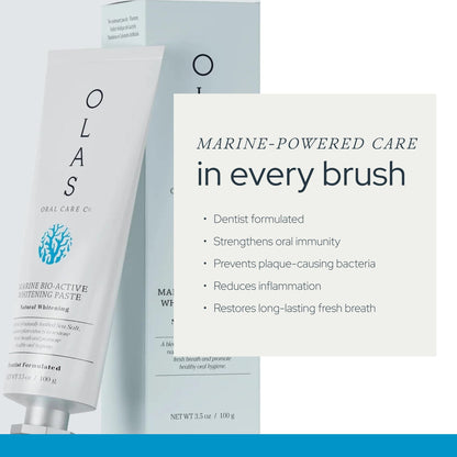 OLAS Marine Bio-Active Toothpaste – Whitening, SLS Free & Fluoride Free (3.5oz)