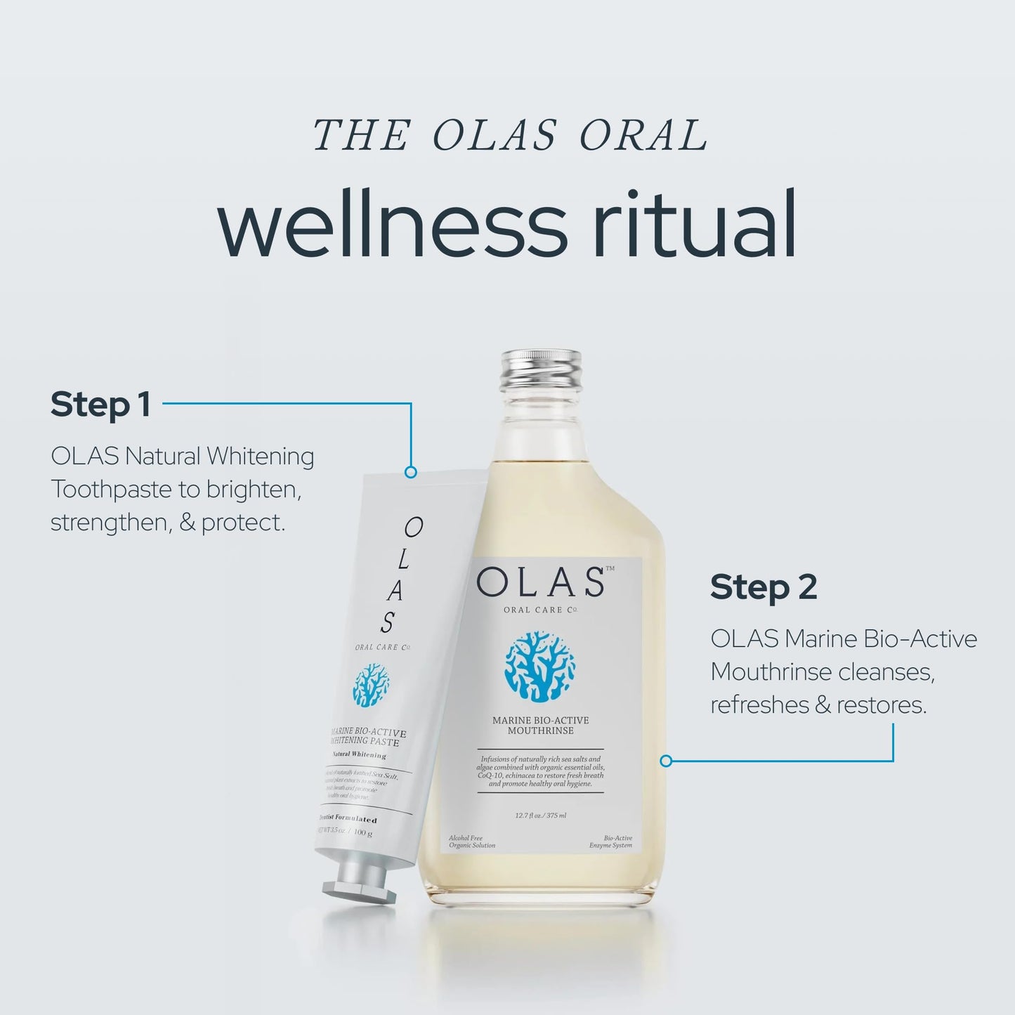 Olas Alcohol Free Mouthwash & Oral Rinse - Fluoride Free Marine Mouthwash 500 ml