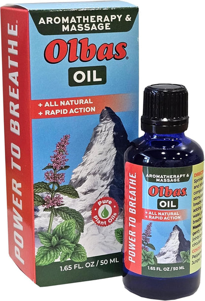 Olbas Massage and Aromatherapy Oil - 1.65 Fl Oz | Swiss Herbal Remedies for Muscle Relaxation & Pain Relief