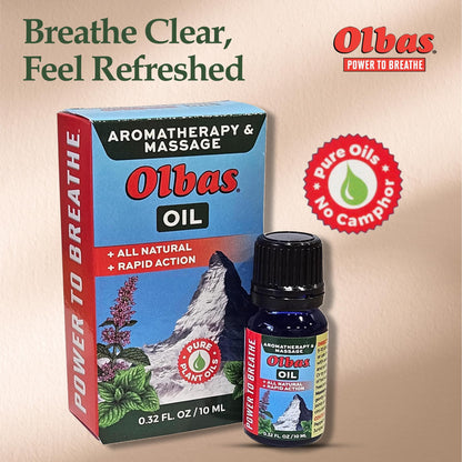 Olbas Massage and Aromatherapy Oil 0.32 Fl Oz – Swiss Herbal Remedies for Muscle Relaxation & Pain Relief