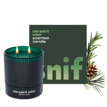 Old Saint Wick Scented Holiday Candle by Snif – Woody Fir, 8.5oz