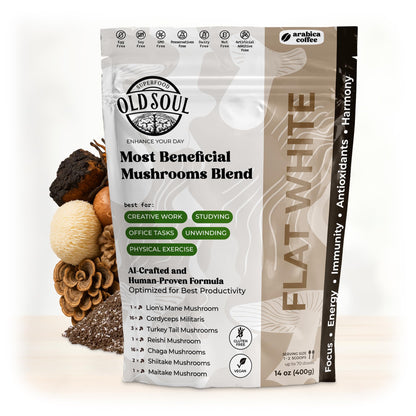 OldSoul Superfood Mushrooms Black Coffee Blend - Arabica, 400g, ~70 Doses - Energy & Immunity