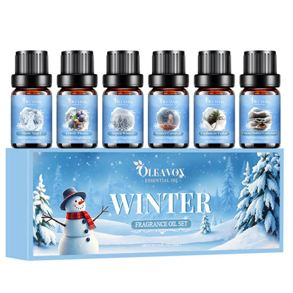 Winter Essential Oils Set – 6 Premium Holiday Fragrance Oils for Diffuser, Candle & Soap