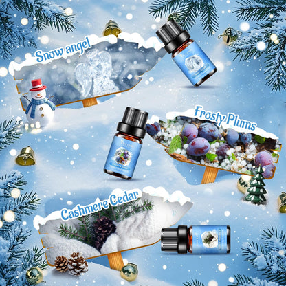 Winter Essential Oils Set – 6 Premium Holiday Fragrance Oils for Diffuser, Candle & Soap