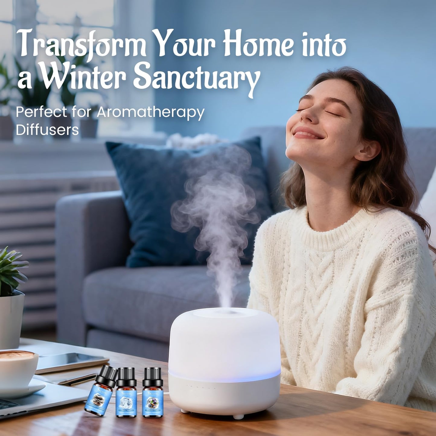 Winter Essential Oils Set – 6 Premium Holiday Fragrance Oils for Diffuser, Candle & Soap