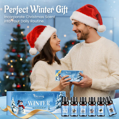 Winter Essential Oils Set – 6 Premium Holiday Fragrance Oils for Diffuser, Candle & Soap