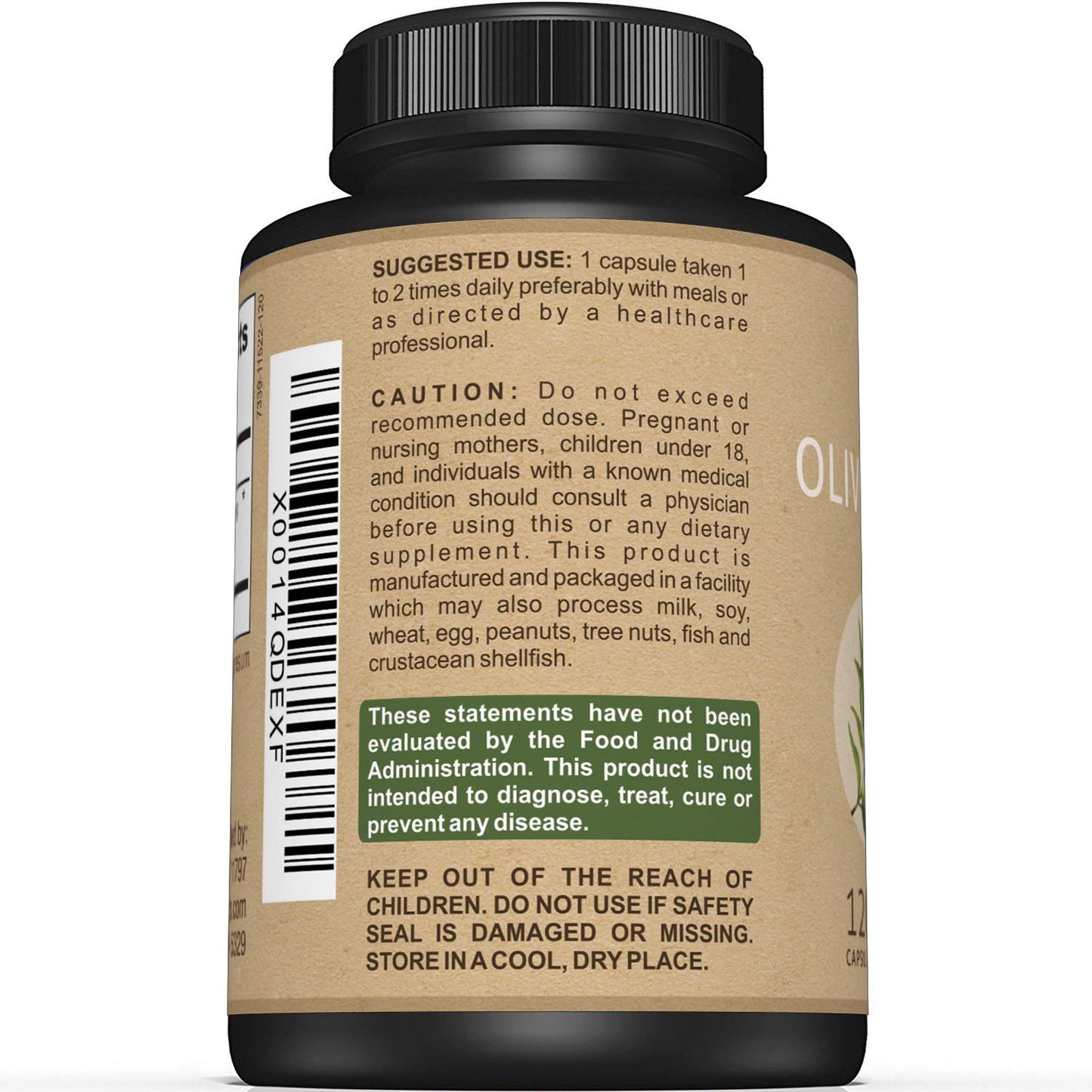 Premium Olive Leaf Extract Capsules 750mg | 20% Oleuropein | Immune & Cardiovascular Support | 120 Capsules