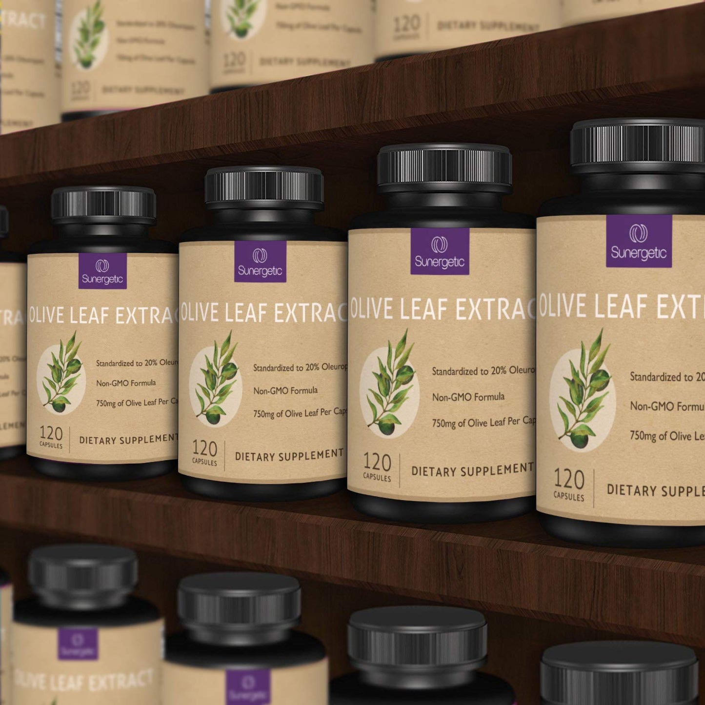 Premium Olive Leaf Extract Capsules 750mg | 20% Oleuropein | Immune & Cardiovascular Support | 120 Capsules
