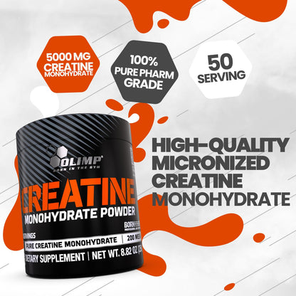 OLIMP Creatine Monohydrate Powder – Micronized, High Purity (50 Servings)
